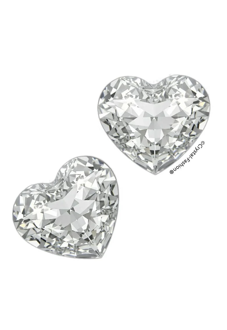 Cercei Argint 925 cu Cristale Swarovski® Forever Heart 10mm surub