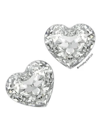 Cercei Argint 925 cu Cristale Swarovski® Forever Heart 10mm surub