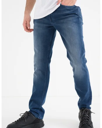 Blugi slim fit cu talie medie Vegas, Albastru