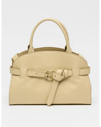Geanta tote de piele cu bareta decorativa Sabine, Bej