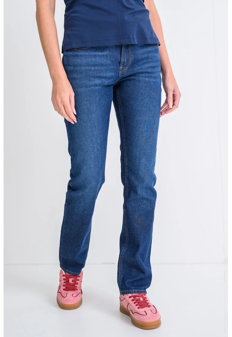 Blugi slim fit cu talie medie, Albastru inchis