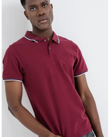 Tricou polo slim fit Housemark, Visiniu