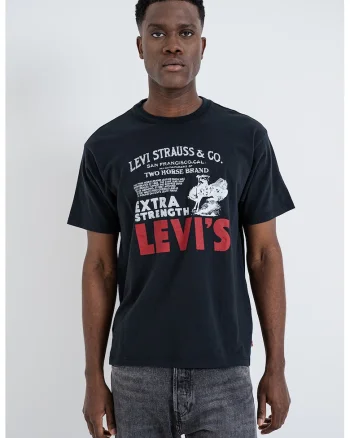 Tricou de bumbac cu logo Vintage, Negru stins