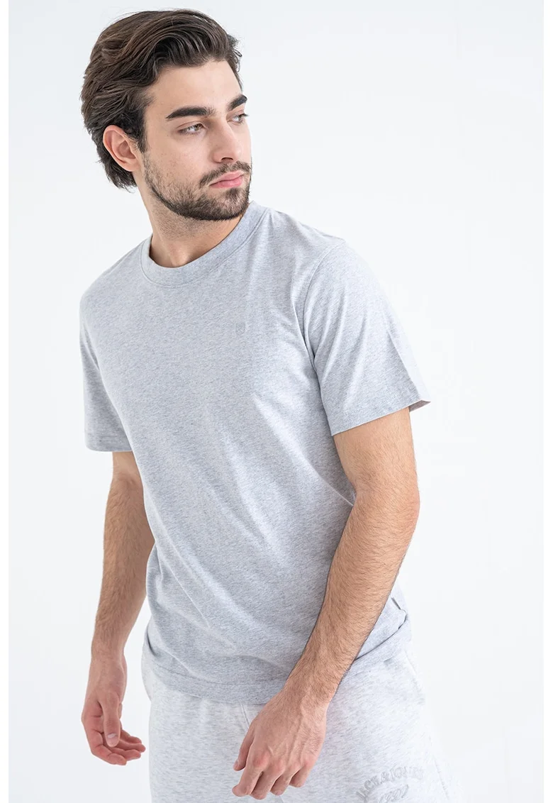 Tricou din bumbac Logan, Gri deschis melange