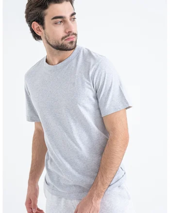 Tricou din bumbac Logan, Gri deschis melange