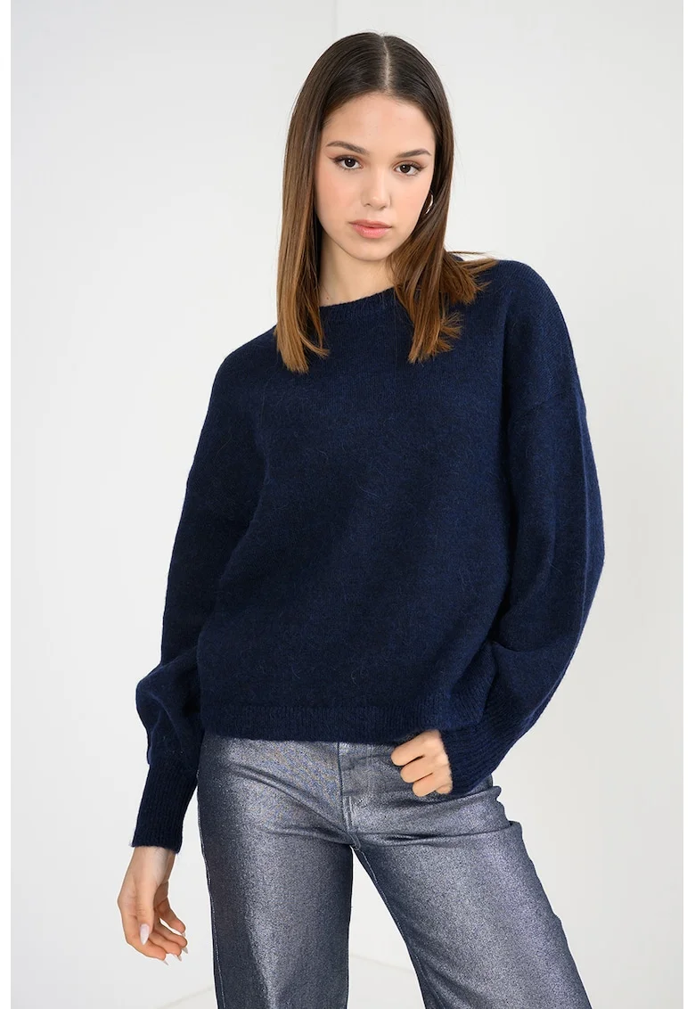 Pulover din amestec de lana, Albastru ultramarin