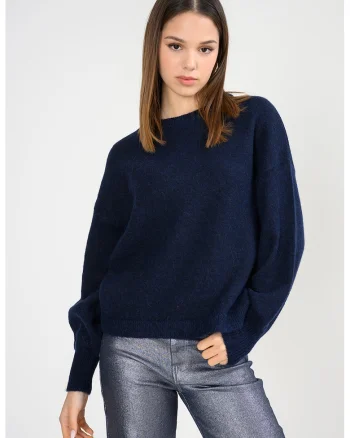 Pulover din amestec de lana, Albastru ultramarin