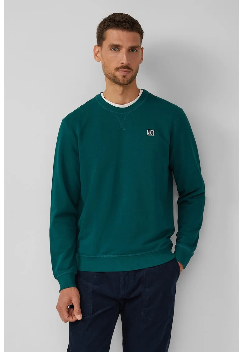 Bluza de trening regular-fit cu aplicatie logo, Verde inchis
