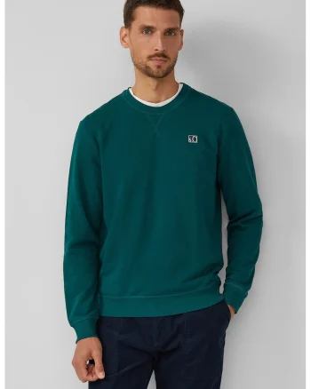 Bluza de trening regular-fit cu aplicatie logo, Verde inchis