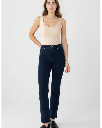 Blugi slim fit cu talie inalta, Albastru ultramarin