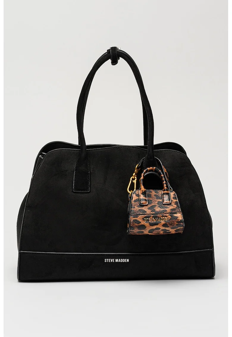 Geanta shopper uni cu talisman detasabill, Negru