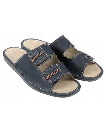 Papuci  Piele, Bleumarin, Bleumarin