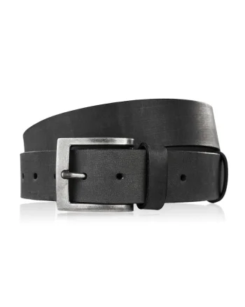 Curea pentru pantaloni din piele pentru barbati Brodrene OPM-13, Negru