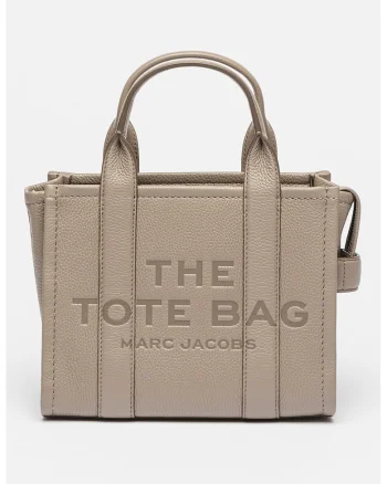 Geanta tote din piele The Small, Grej