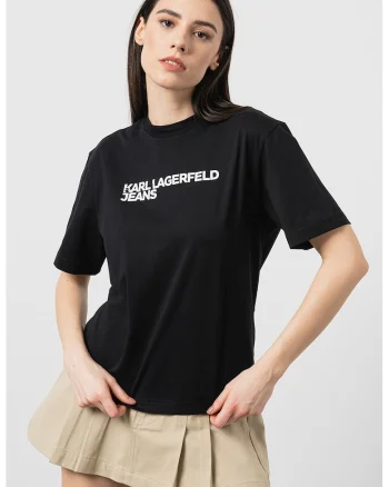 Tricou de bumbac organic cu logo, Alb/Negru