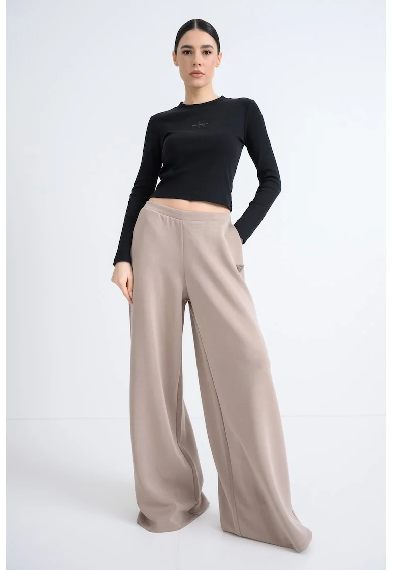 Bluza din amestec de bumbac cu imprimeu logo, Negru