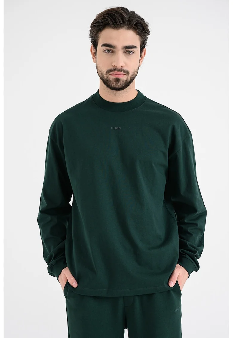 Bluza de trening cu decolteu la baza gatului Daposo, Verde englez