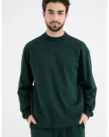 Bluza de trening cu decolteu la baza gatului Daposo, Verde englez