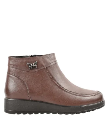 Ghete casual, dama,  3727 maro, piele naturala, Maro