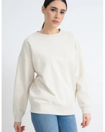 Bluza de trening supradimensionata cu maneci cazute Essentials, Crem