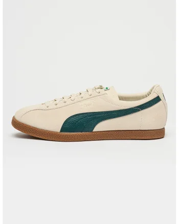 Pantofi sport Brasil din piele intoarsa si piele, Alb/Verde englez