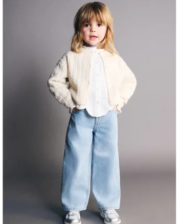 Cardigan cu maneci cazute si design torsade, Bej