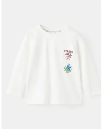 Bluza cu decolteu la baza gatului si imprimeu Disney, Alb/Violet pruna