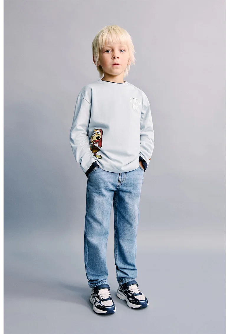 Bluza cu imprimeu Toy Story, Maro cognac/Albastru pal