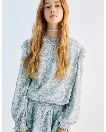 Bluza lejera cu model paisley, Gri cenusiu