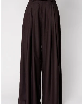 Pantalon lung elegant Brown 19466, Maro