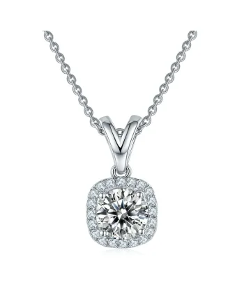Colier Diamant Moissanite 1ct, Argint 925