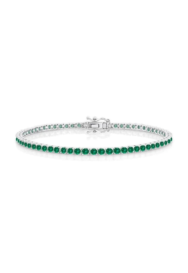 Bratara Tennis Argint 925, pentru femei,, Verde