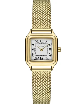 Ceas quartz cu logo pe cadran, Auriu