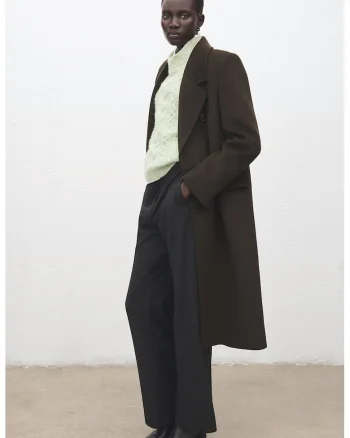 Pulover din amestec de lana cu model torsade, Verde pal