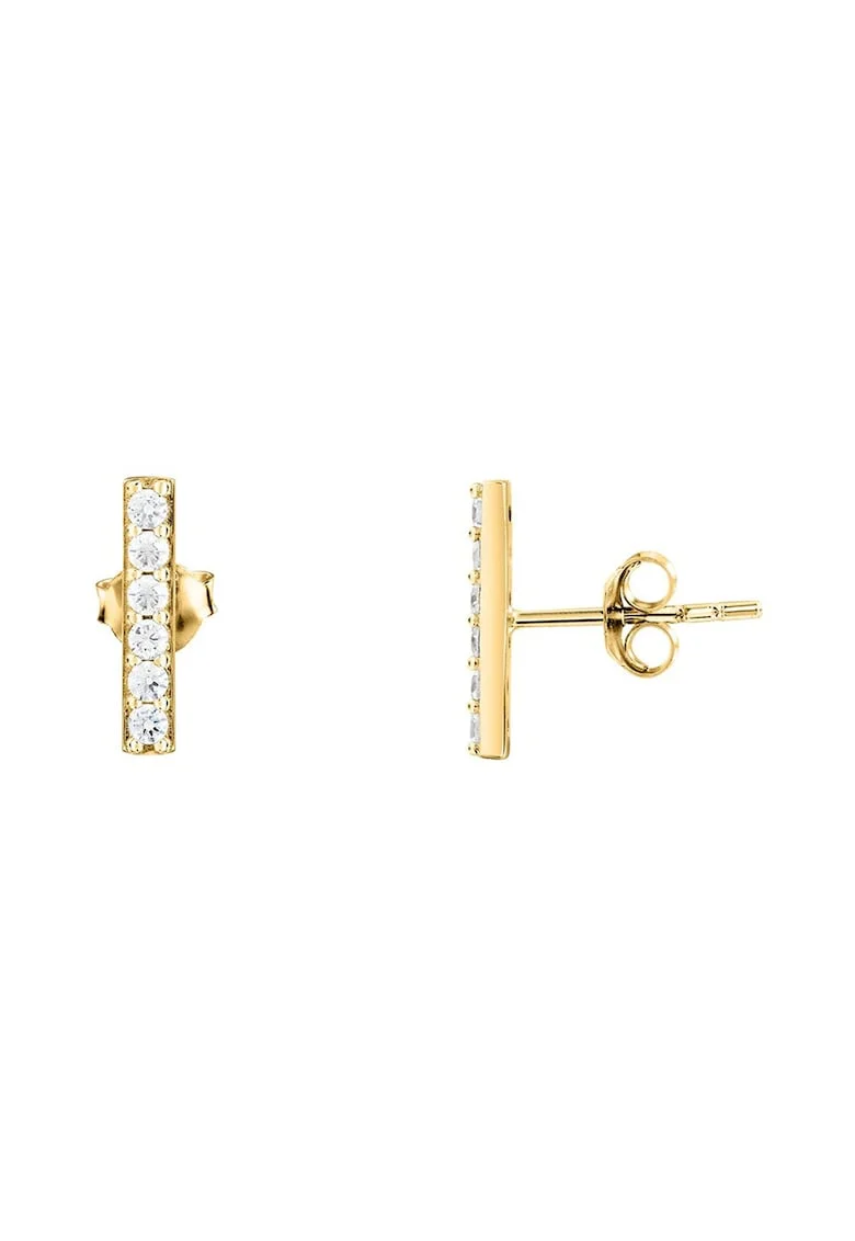 Cercei din argint 925 cu pietre zirconia, Auriu