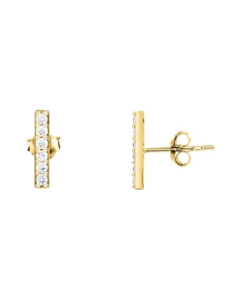 Cercei din argint 925 cu pietre zirconia, Auriu