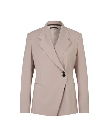 Sacou slim-fit cu inchidere asimetrica la un singur rand de nasturi