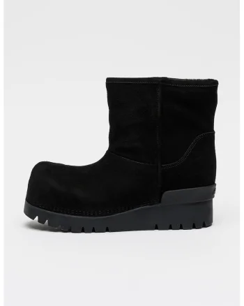 Ghete pull-on din piele intoarsa, Negru