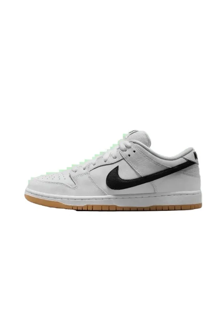 Pantofi sport barbati  Dunk Low Pro ISO, alb, piele, talpa cauciuc maro, Alb/Maro