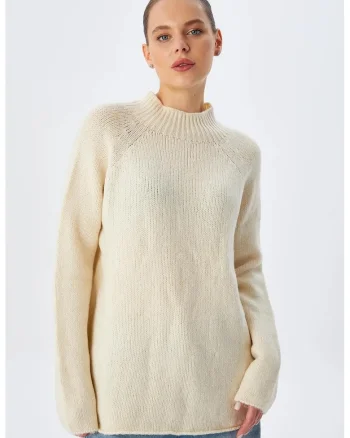 Pulover dama,  Tricot, Crem,