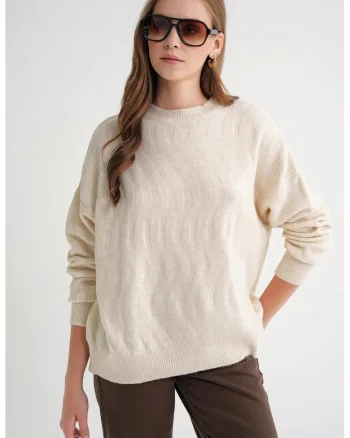 Pulover dama,  Tricot, Alb,