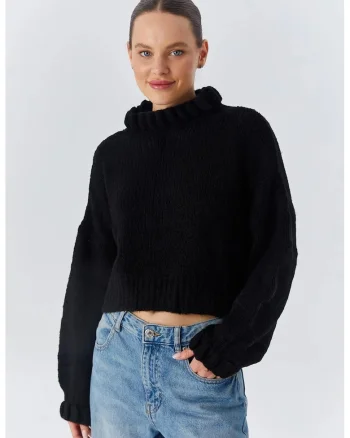 Pulover dama,  Scurt, Tricot,