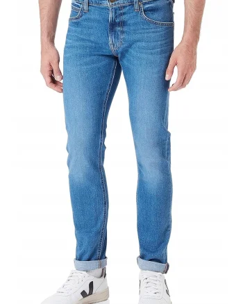 Blugi barbatesti  Luke, bumbac/elastan, slim fit, albastru