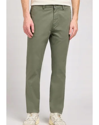 Pantaloni barbati  bumbac/elastan, verde, Verde masliniu
