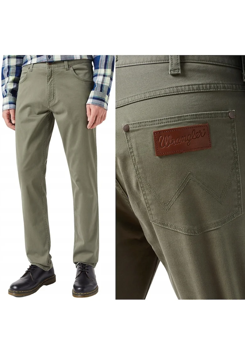 Pantaloni bărbați  Greensboro drept, verde bumbac elastic, Verde