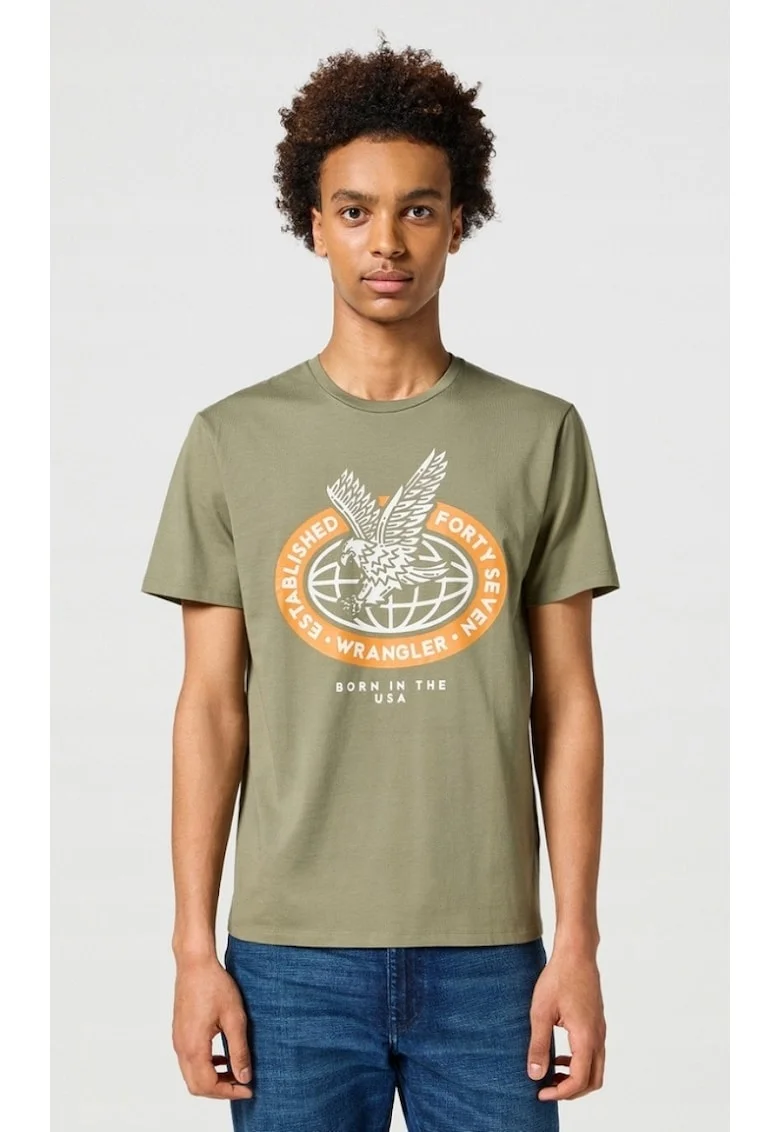Tricou barbati,  AMERICANA TEE, verde, bumbac, maneca scurta