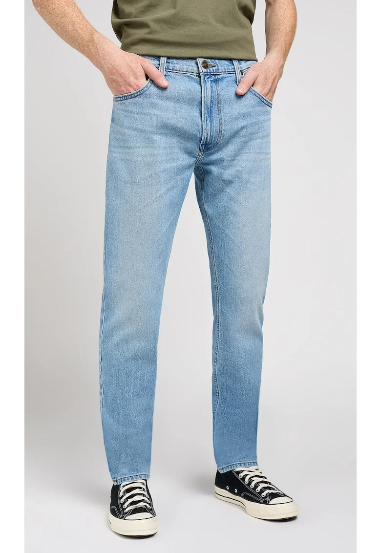 Blugi barbatesti  Rider Slim, albastru, denim elastic, talie usor ridicata
