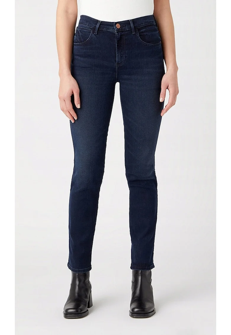 Blugi dama  slim fit, albastru inchis, bumbac, Albastru inchis