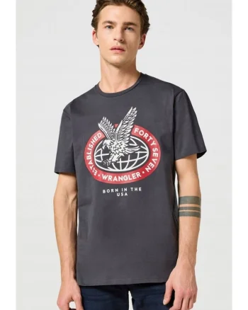 Tricou barbati,  Americana Tee, negru, bumbac, maneca scurta