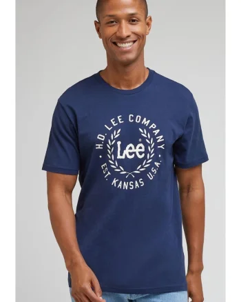 Tricou barbati,  bleumarin, cu logo, bumbac,